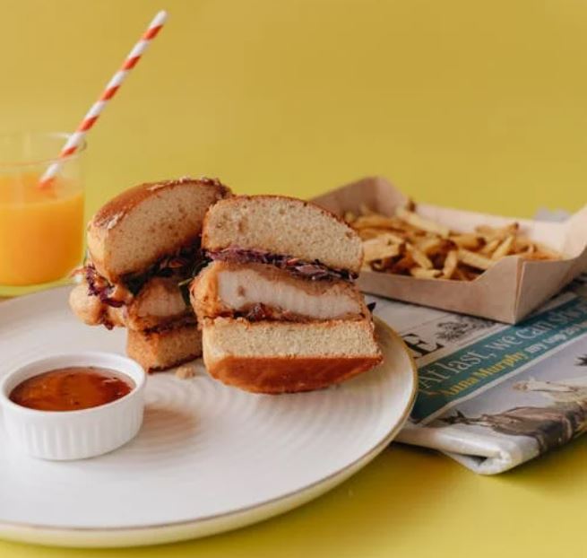 Italian-Style Chicken Burger and Chips