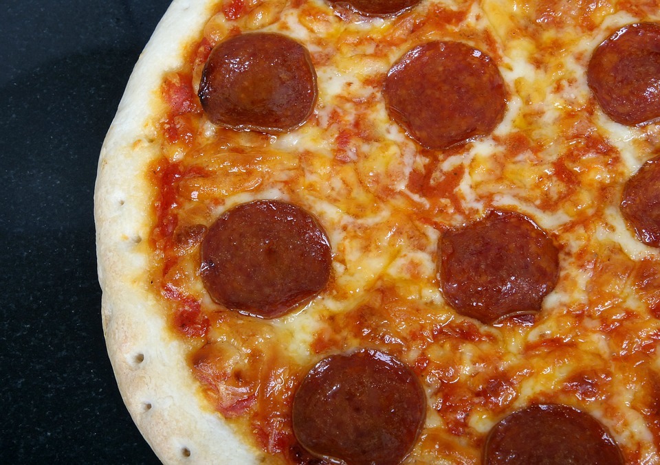 freshly baked pepperoni pizza