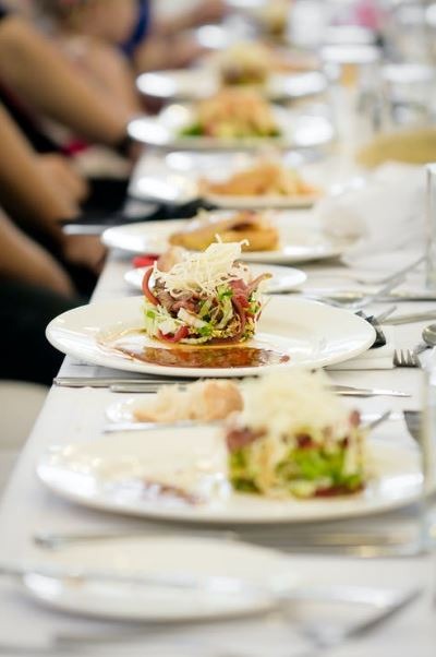 clear glass plates with a vegetable dish