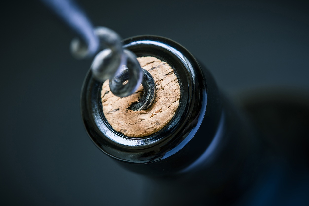 wine cork in bottle