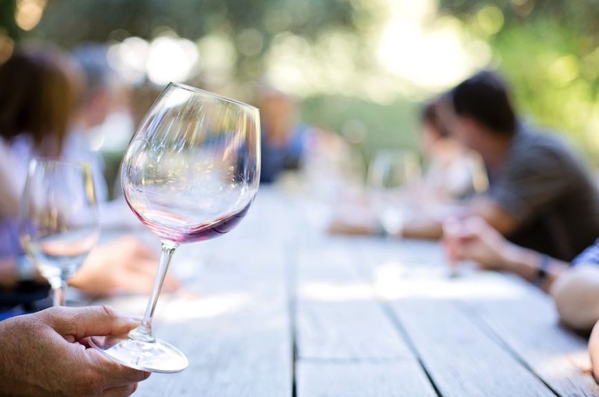 a glass of wine for a wine tasting party